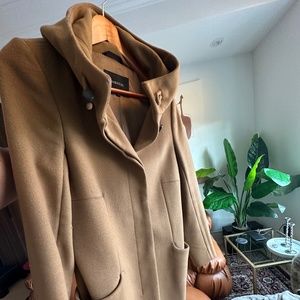 Aritzia Babaton Women's Wool & Cashmere Tan Coat (Size Small)